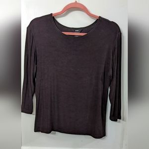 Dark Brown 3/4 Sleeve Top Size XL Fiore